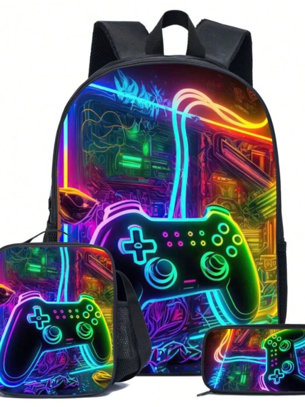 3pcs Gaming Theme Backpack Set